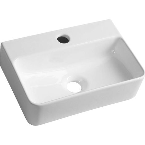 Sapho Small - Lavabo Gerda 36x25 cm, senza troppopieno, foro per rubinetto, bianco AR362 (1/5)