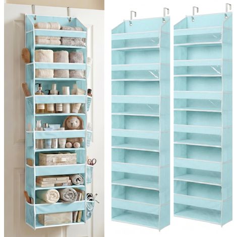 Organiseur de porte robuste pour chambre à coucher, salle de bain et chambre d'enfant, 140 x 17 cm, 6 grandes poches avant et 12 poches latérales, rangement à suspendre, organisateur de (1/5)