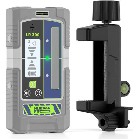 Récepteur Laser Mode Impulsion Détecteur de Ligne pour Niveaux Laser, Extérieur 60 m, Modes Double Précision, Étanchéité IP65, Pince Magnétique, LCD+LED, Autonomie de 20 Heures (1/5)