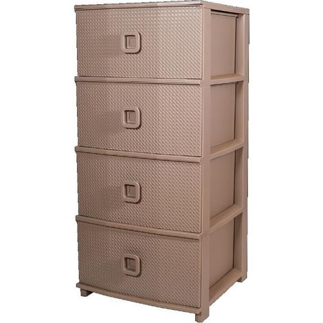 Cassettiera Pratika Kool 4 Cassetti Tortora 37,5 x 37 x 80 cm (1/2)