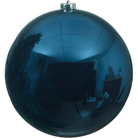 1 PALLINA DI NATALE 14 CM BLU NOTTE ADDOBBI APPENDIBILI DECORO ALBERO