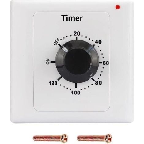 120 Min Interrupteur de Minuterie, AC 220V 15A Compte à Rebours Mécanique Intelligent à Minuterie Socket Time Switch 86 Panneau Timer Bouton de Commande (1/5)