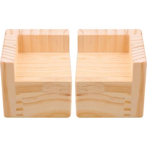 Deux rehausseurs de cadre de lit semi-fermés, couleur bois, rehausseurs de meubles, adaptés aux canapés et aux tables. (1/5)
