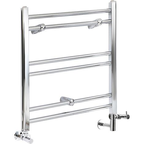 Milano Kent Chrome Dual Fuel Electric Straight Bar Heated Towel Rail Radiator - 600mm x 400mm (1/5)