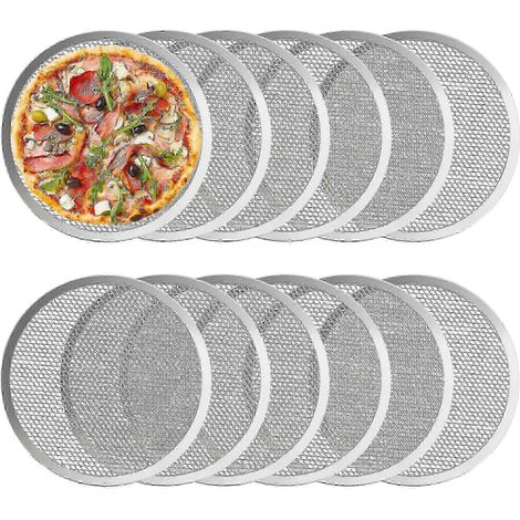 Grilles à pizza de 30 cm (12 pouces), lot de 12, en aluminium robuste (1/5)