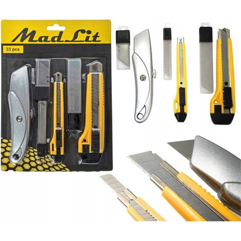 TAPECIAK-SET – MESSER MIT ABBRUCHKLINGE 3-teilig + ERSATZKLINGEN 30-teilig