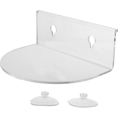 Étagère Murale Acrylique Transparente avec Ventouse, Support pour Jardinière de Fenêtre, Lot de 2 Pièces, Charge Jusqu’à 4,5 Kg, pour Plantes D’intérieur, la Cuisine et Salle (1/5)