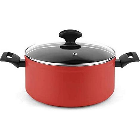 Pentola Maxima + Coperchio Rosso Alluminio 3004 Fagor ø24x11cm (1/4)
