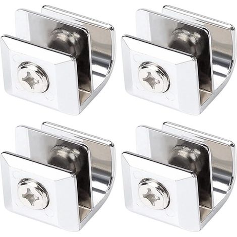 CCYKXALot de 4 poignées de porte en verre sans perçage pour vitrine, placard, tiroir, construction en alliage de zinc, convient pour verre de 6 mm à 12 mm (1/5)