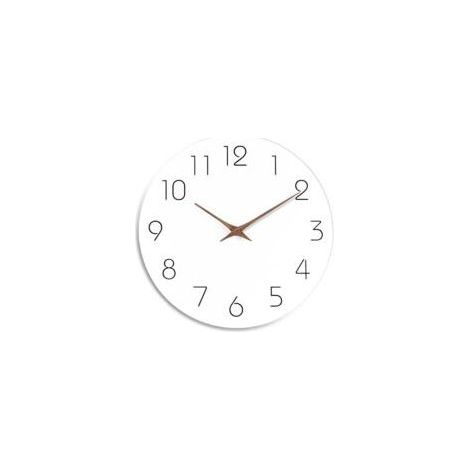 Horloge murale silencieuse en bois de 25,4 cm, sans tic-tac, fonctionne à piles, en bois blanc, moderne, bureau, simple, minimaliste, décorative (blanc) - Crezuo (1/4)