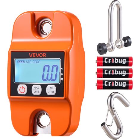 Balance à Grue Numérique 400 kg Balance Suspendue Précision 100 g Peson Électronique Portable pour Ferme, Chasse, Pêche, avec Boîtier en Aluminium Moulé, Écran LCD, 3 Unités, Arrêt Automatique (1/5)