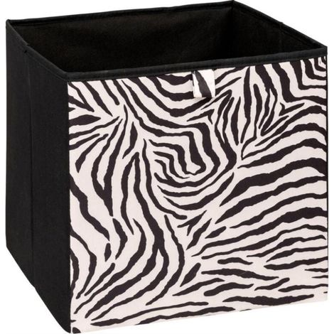 Boîte de Rangement Réversible "Zébra" 31x31cm Noir (1/3)