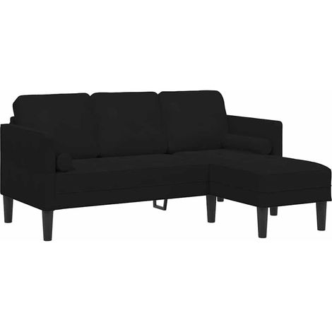 Ensemble de Canapé Sofas avec coussin Noir Polyester (1/5)
