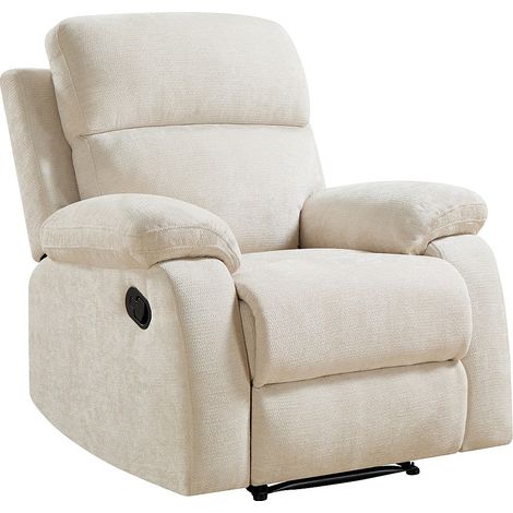 Poltrona relax in tessuto testurizzato beige - TOLZANO