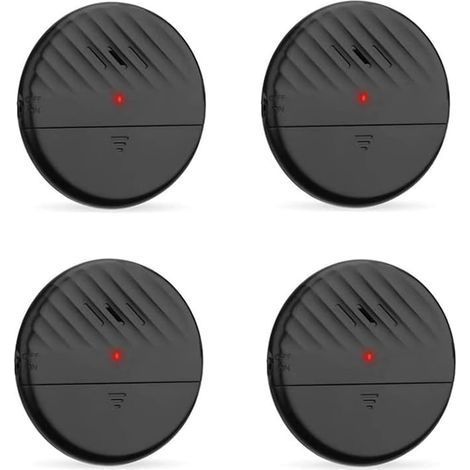 Alarme de fenêtre de Porte avec capteur de Vibration Noir 4 Packs 125dB Détecteur de cambriolage Fin et Puissant avec indicateur LED à sensibilité réglable pour la sécurité à Domicile (1/5)