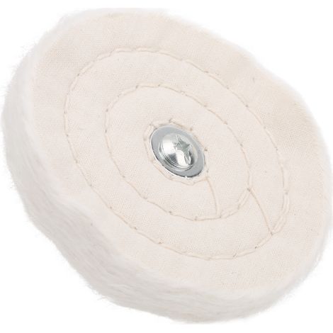 Disque de polissage coton blanc 100mm, meule plate miroir avec manche, outil de ponçage et lustrage pour surfaces métalliques (1/5)