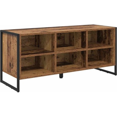 Meuble à chaussures avec rangement, bois antique, 100 x 35 x 44 cm (1/5)