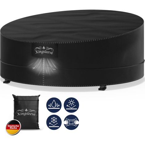 KINGSLEEVE® Sonneninsel Abdeckung Wasserdicht Winterfest Abdeckplane Gartenmöbel Schutzhülle Abdeckhaube Gartenliege Rund Daybed Ø188x229x90/50cm (1/5)