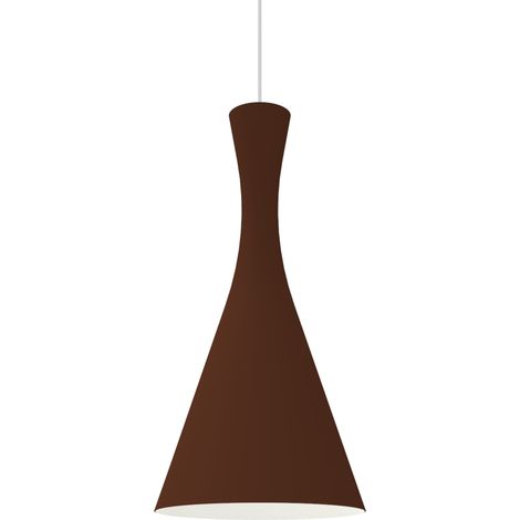 LUMICOM JAQUELINE Sospensione, 1x E27, max 42W, metallo, marrone corten/bianco, D.30cm (1/4)