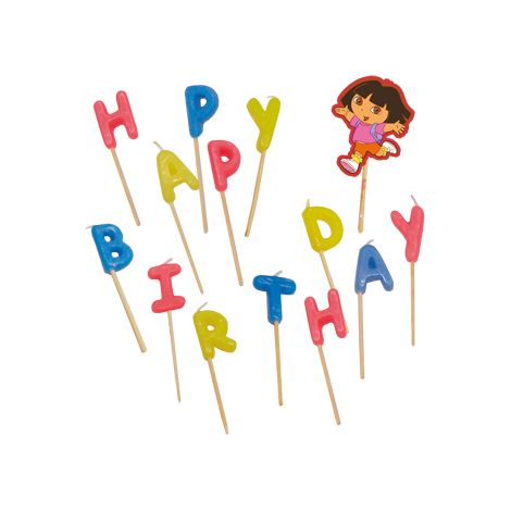 Happy Birthday Kerzen „Doras Adventures“, 1 Packung