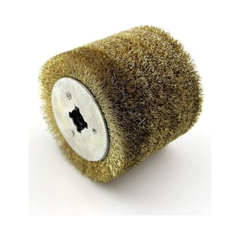 Brosse Nylon Circulaire,Brosse Nylon Abrasifs Brosse métallique 1pcs en Acier Inoxydable Roue for Bois Laque de Polissage et Meule d'ébarbage,120120110mm (Grit : Coarse 0.3mm wire) (1/4)