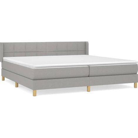 Maison Exclusive - Giroletto a Molle con Materasso Grigio Chiaro 200x200cm Tessuto