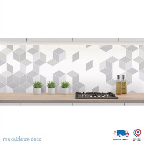 Crédence : Cubes et couleurs 5 - Couleur Gris clair - Alu composite - 245 - 60 (1/3)