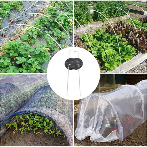 Set aus 40 U-förmigen Eisen-Landschaftsheringen + 40 Kunststoffdichtungen zur Stabilisierung von Gartenmatten (1/5)