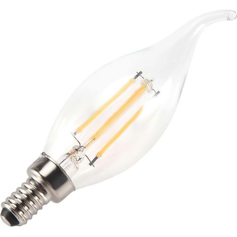 Ampoule LED à filament E12 4W effet flamme de bougie, 12,5 x 3,5 cm (1/5)