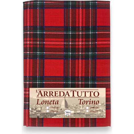 Telo Copritutto Tartan Rosso - 100% Cotone - Gran Foulard Multiuso Copridivano/Copriletto - Made in Italy 1 PIAZZA (1/5)