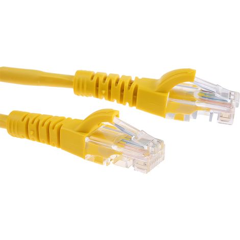 Câble Ethernet cat 5e Avec connecteur gaine LSZH Jaune / , U/UTP, 5m ( Prix pour 1 )