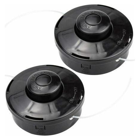 Set di 2 testine per decespugliatore universali A6481, bobina di ricambio in nylon per tosaerba e decespugliatore, testa di taglio M10 x 1,25 per decespugliatore termico a benzina (1/5)