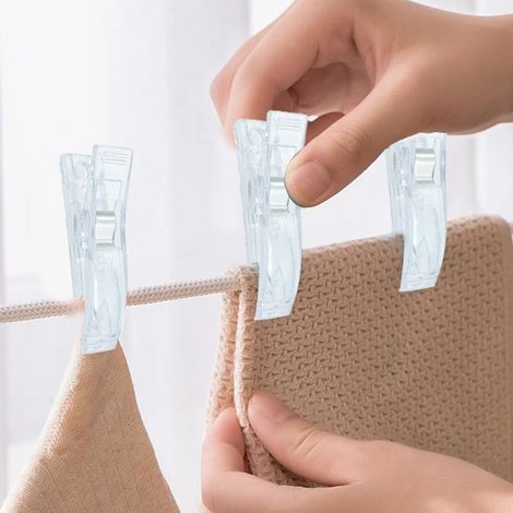 Clips de rideaux transparents pour stores vénitiens et pare-soleil en papier plissé  clips en plastique pour stores vénitiens (10 pièces).
