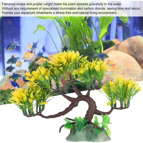 Décoration d'Aquarium Faux Plantes Artificielles pour Paysage Écologique en Résine - Arbre de Ficus Realiste Accessoire de Décoration pour Aquarium - AUTRES (1/5)