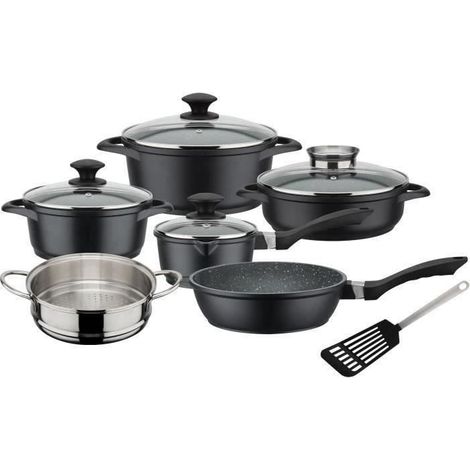 Batterie de cuisine 10 pcs - GSW - GOURMET GRANIT - Fonte d'aluminium - compatible Induction (1/5)