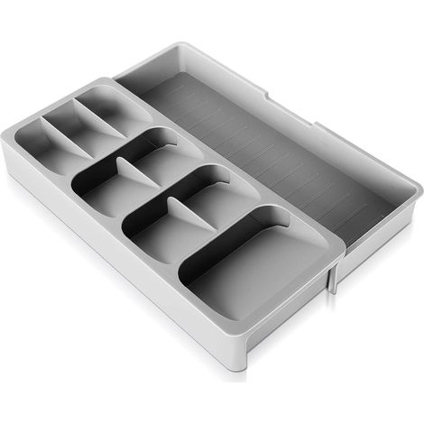 Rangement des couverts, Rangement des tiroirs à 9 compartiments, Rangement de cuisine des tiroirs en plastique extensible (1/5)