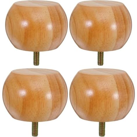 Pieds de Meuble en Bois Ronds 4 Pièces 5cm, Solide (1/5)