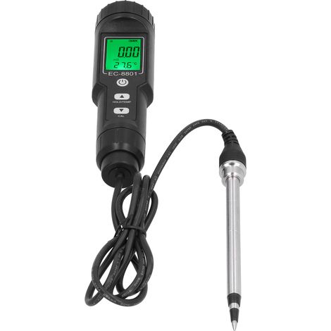 Testeur de conductivité électrique et de température du sol avec rétroéclairage, portable, pour l'agriculture hydroponique. (1/5)