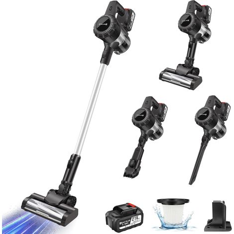 Aspirateur sans fil aspirateur vertical léger trois-en-un à forte aspiration et rechargeable avec une batterie, adapté au nettoyage des planchers de bois franc, de la poussière et des cheveux (1/5)