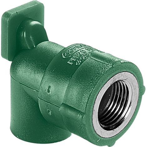 SCELTO DA DESIVERO Gomito a 90° fil. femmina c/staffa per supporto met. k84 d.20x1/2 codice prod: DSV02267 (1/4)