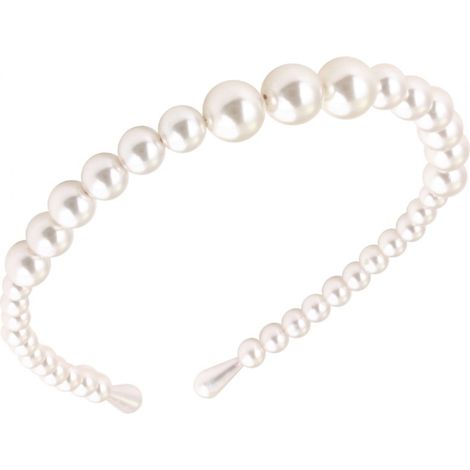Fascia per capelli decorativa con perle, perle da donna, elegante, alla moda, per matrimoni. (1/2)