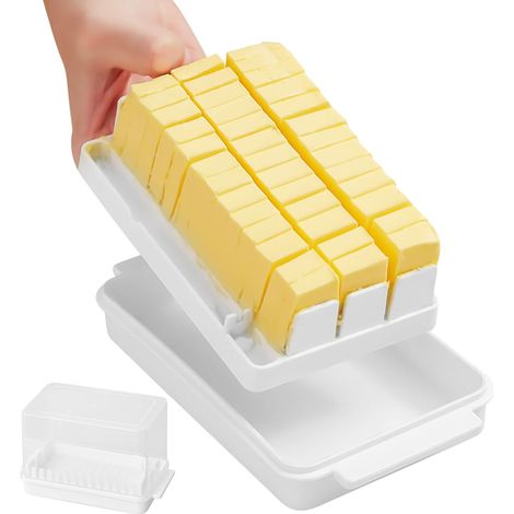 Découpe Beurre Boîte Hermétique de Stockage pour Fromage au Réfrigérateur,Conteneur de Découpe Amovible Grande Capacité, Accessoire de Cuisine pour Trancher le Fromage (1/5)