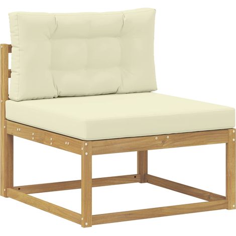 vidaXL Sofa de milieu extérieur Polyester Blanc