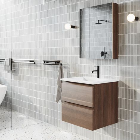 Mobile bagno singolo lavabo MESSINA 60 cm - noce