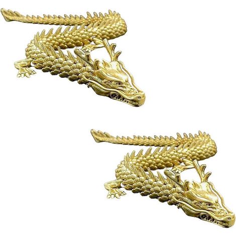 Stück goldene Drachen mit beweglichen Gelenken, chinesisches Tierkreiszeichen-Drache