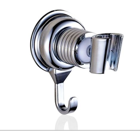 Ersatz-Duschhalterung, verchromt, 360° verstellbarer Duschkopfhalter, abnehmbarer Wandhalter mit Saugnapf, universell einsetzbar, silber (1/5)