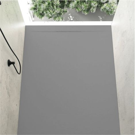 Piatto doccia ultrasottile 70 x 200 cm COSME in resina finitura ardesia cemento