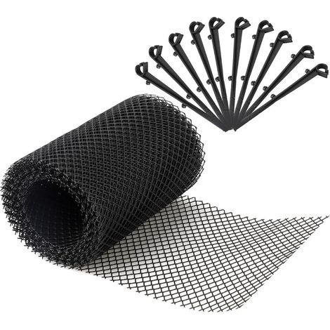 Protège-gouttière en Maille Pp Noir Pliable pour Éviter les Blocages D'écoulement, Couvre-gouttière pour Maison et Toiture, Filtre Anti-feuilles Solide (1/5)