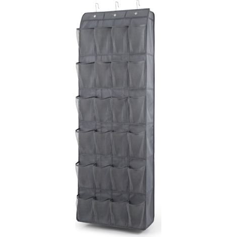 Organiseur mural gris a 28 compartiments pour chaussures (1/5)