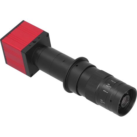 Industrie-Videomikroskop-Kameraset (37 MP, 2K, 1080p, 60 FPS) mit 130-facher Vergrößerung (C-Mount-Objektiv), Fernbedienung und 100–240-V-Netzstecker (EU). (1/5)